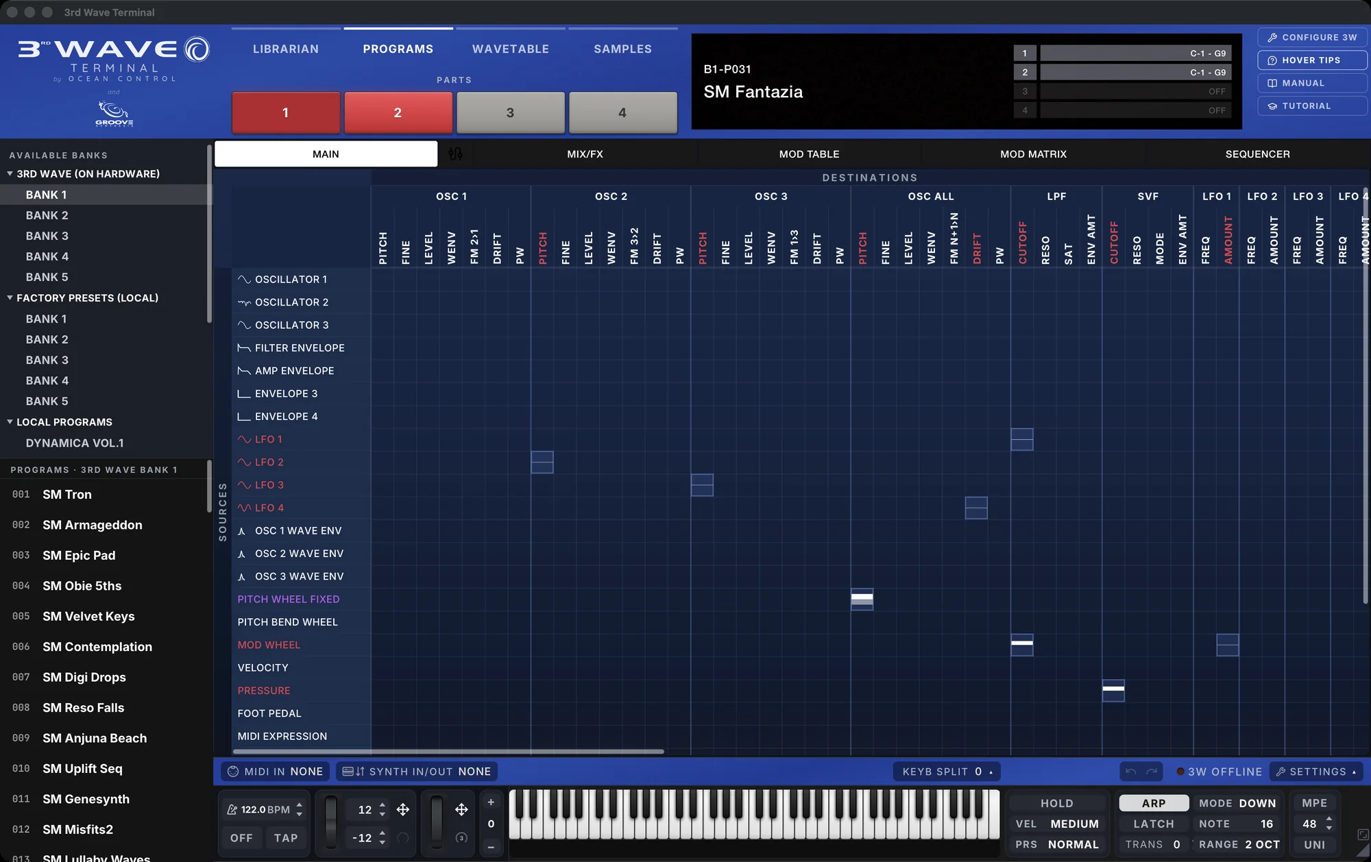 Modulation matrix